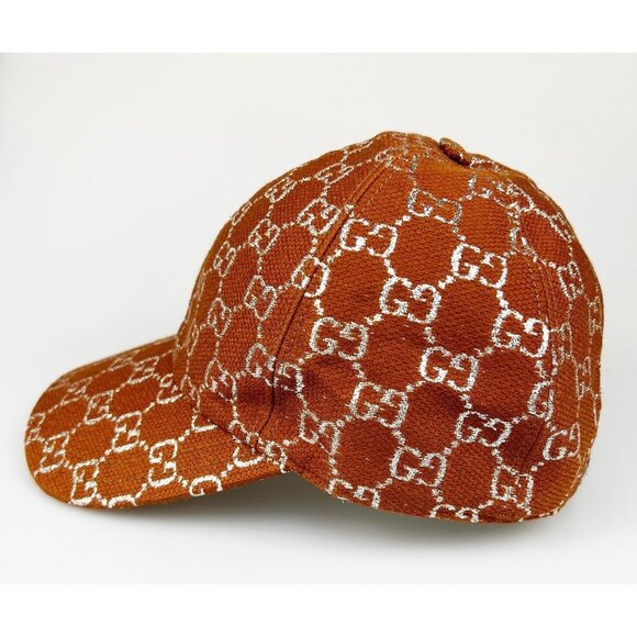 NWT Gucci Interlocking GG Brown Velvet Baseball Hat size L main image 11